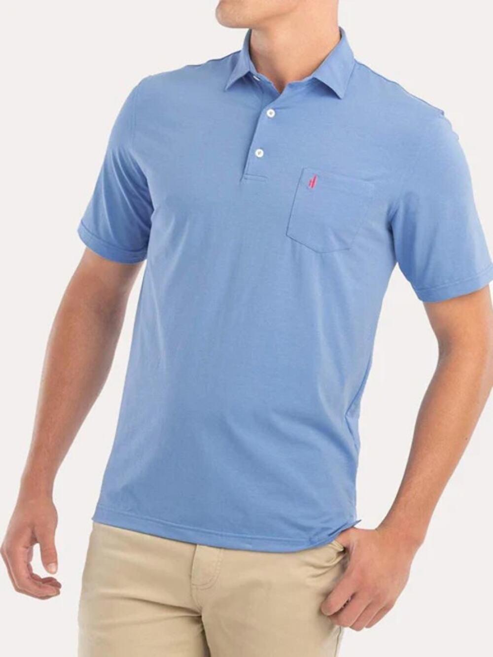 Johnnie-O Laguna Blue Harvey Short Sleeve Classic Fit Polo Shirt Men's Size XL